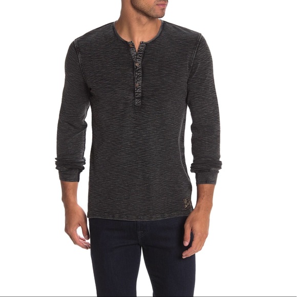 Frye Other - Frye Men's Black Matthew Acid Wash Thermal Henley